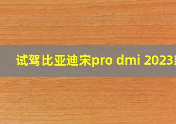 试驾比亚迪宋pro dmi 2023款